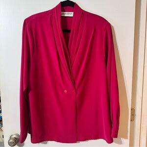 Yves St. Clair 2 Vintage Raspberry Pink Long Sleeve Blouse size 18W